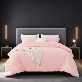 Pink Extra Large Duvet Cover Set Crafted From Premium Colorfast Fabric That's Breathable, Fade-resistant And Luxuriously Soft. Features Modern Luxury