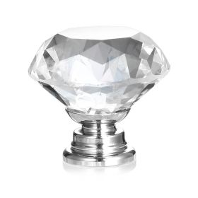 12Pcs Crystal Glass Knobs Cabinet Knobs 30mm Diamond Shape Drawer Pulls Handles Dresser Cupboard Wardrobe Knobs