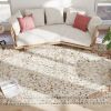 HOMCOM Area Rug 8x10, Machine Washable Rug, Non-Slip Classical Floral Print Floor Carpet for Living Room, Bedroom, Mixed-Brown