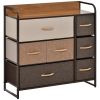 HOMCOM 3-Tier Storage Organizer for Bedroom Entryway, 7-Drawer Dresser with Steel Frame for Bedroom, Maple Wood