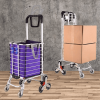 Stair Climbing Collapsible Shopping Carts for Groceries and Hand Truck 2-in-1, Lightweight Utility Cart with Waterproof Liner Basket