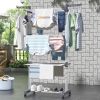 Clothes Drying Racks - 4-Tier with Wheels, Foldable Space-Saving Laundry Dry Rack for Home & Patio (67.7 Inch, Gray)