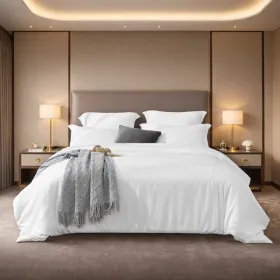 2-Pack White & Pink 3-Piece Bedding Set Solid Duvet Cover Set Includes One Duvet Cover And Two Pillowcases. Suitable For Both Single And Double Beds F