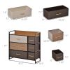 HOMCOM 3-Tier Storage Organizer for Bedroom Entryway, 7-Drawer Dresser with Steel Frame for Bedroom, Maple Wood