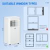HOMCOM Portable Air Conditioner 8000 BTU AC Unit with Dehumidifier Fan Remote Control 24H Timer for 161Sq Ft Black