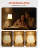 Cordless Table Lamp 5200mAh Rechargeable Battery Desk Lamp Fabric Shade Black