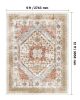 Large Area Rug 9 x 12 ft Anti-Skid Tear-Resistant Floor Mat Vintage Brown Red
