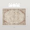 HOMCOM Area Rug 8x10, Machine Washable Rug, Non-Slip Classical Floral Print Floor Carpet for Living Room, Bedroom, Mixed-Brown