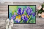 NEW Tennessee Iris in Watercolor Doormat Front Door Mat Indoor Outdoor Rugs for Entryway, Non Slip Washable Low Pile, 18H X 27W