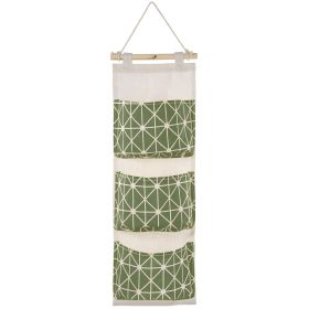 Wall Mounted Storage Bag Door Closet Hanging Storage Bag Organizer Waterproof 3 Pockets Pouch (Option: Bagg(Green)