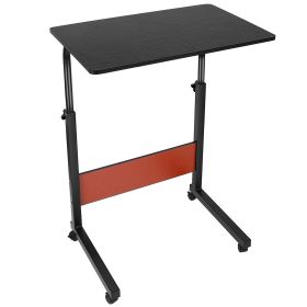31.5x15.74x35in Mobile Laptop Desk Height Adjustable Rolling Wheels 88LBS Load Standing Table Sofa Bed Side Desk Cart Home Office Use (Option: BlackWalnutg)_(L)