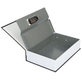 Portable Book Safe with 3-Digit Combination Lock Diversion Safe Money Jewelry Storage Box (Option: Black_Lg)