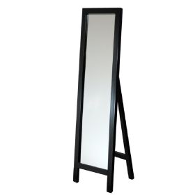 Contemporary Free-standing Floor Mirror (Color: Espresso Wood)