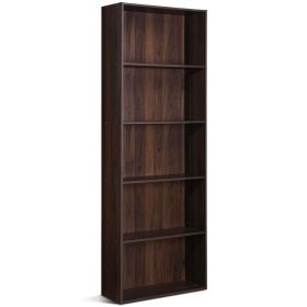 Modern 5-Tier Bookcase Storage Shelf in Wood Finish (Color: Brown Walnut)