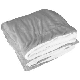 Fleece Throw Blanket Warm Soft Flannel Bed Cover Cuddly Cozy Sofa Travel Car Blanket w/ Queen King Throw Size Optional (Option: Kigng_Grey)