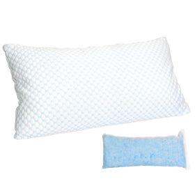 Shredded Memory Foam Pillow Adjustable Cool Pillow with Extra Filling Machine Washable Cover for Side Back Stomach Sleepers (Option: King_1Pc)ging_1Pc)