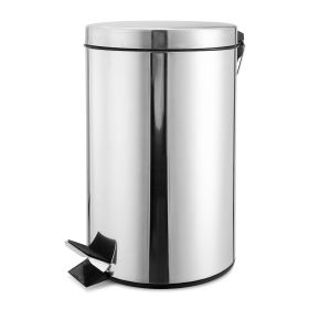 Stainless Steel Step Trash Can Round Pedal Garbage Bin For Home Dorm Kitchen Office (Option: 12L)_gBin(12L)