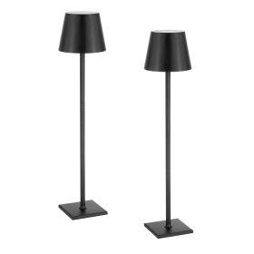 Cordless Table Lamp 2 PCS Rechargeable Battery Desk Lamp Adjustable Height (Color: Black)