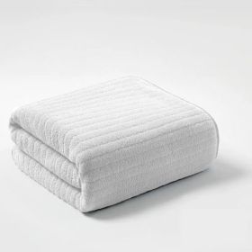Bath Towels Made Of Solid Color Ultra-Fine Fiber, Quick-Drying And Comfortable, Suitable For Bathrooms, Shower Rooms, Hotels, Holiday Decorations, Fat (Option: White)